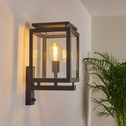 Hofstein Greensboro Aussenwandleuchte Schwarz, 1-flammig, Bewegungsmelder -Außenleuchten Verkaufe greensboro aussenwandleuchte h3369265 7