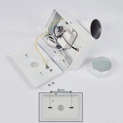 Hofstein Hakamken Au&szlig;enwandleuchte Wei&szlig;, 1-flammig, Bewegungsmelder -Außenleuchten Verkaufe hakamken aussenwandleuchte h3548059 4