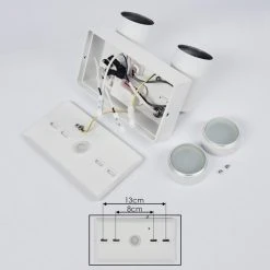 Hofstein Hakamken Au&szlig;enwandleuchte Wei&szlig;, 2-flammig, Bewegungsmelder -Außenleuchten Verkaufe hakamken aussenwandleuchte h3548103 4