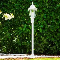 Hofstein Hongkong Au&szlig;enstehleuchte Wei&szlig;, 1-flammig, Bewegungsmelder -Außenleuchten Verkaufe hongkong aussenstehleuchte 11333lj pirwh 11