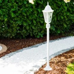 Hofstein Hongkong Au&szlig;enstehleuchte Wei&szlig;, 1-flammig, Bewegungsmelder -Außenleuchten Verkaufe hongkong aussenstehleuchte 11333lj pirwh 8