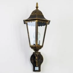 Hofstein Hongkong Aussenwandleuchte Braun, Gold, 1-flammig, Bewegungsmelder -Außenleuchten Verkaufe hongkong aussenwandleuchte 1331l pirbg 4