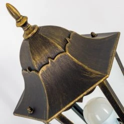 Hofstein Hongkong Aussenwandleuchte Braun, Gold, 1-flammig, Bewegungsmelder -Außenleuchten Verkaufe hongkong aussenwandleuchte 1331l pirbg 5