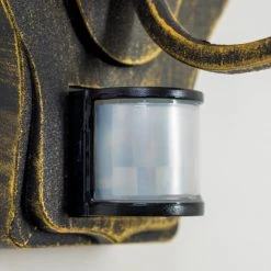 Hofstein Hongkong Aussenwandleuchte Braun, Gold, 1-flammig, Bewegungsmelder -Außenleuchten Verkaufe hongkong aussenwandleuchte 1331l pirbg 6