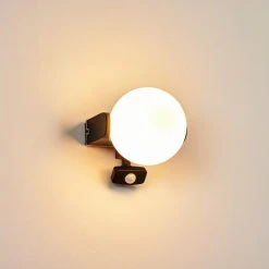 Hofstein Kalfhaga Au&szlig;enwandleuchte Schwarz, Wei&szlig;, 1-flammig, Bewegungsmelder -Außenleuchten Verkaufe kalfhaga aussenwandleuchte h3421079 8