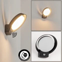 Hofstein Kelo Au&szlig;enwandleuchte LED Anthrazit, 1-flammig, Bewegungsmelder