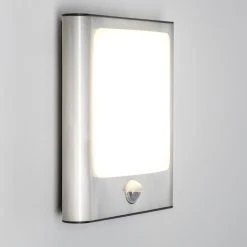 Hofstein Kimola Aussenwandleuchte LED Nickel-Matt, 1-flammig, Bewegungsmelder -Außenleuchten Verkaufe kimola aussenwandleuchte h3022764 2
