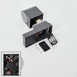 Hofstein Kingstown Au&szlig;enwandleuchte Anthrazit, Transparent, Klar, 1-flammig, Bewegungsmelder -Außenleuchten Verkaufe kingstown aussenwandleuchte h3611401 4