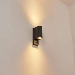 Hofstein Kingstown Au&szlig;enwandleuchte Anthrazit, Transparent, Klar, 2-flammig, Bewegungsmelder -Außenleuchten Verkaufe kingstown aussenwandleuchte h3611425 6