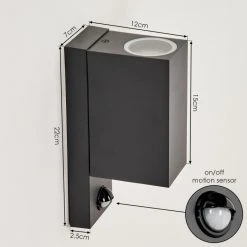 Hofstein Kingstown Au&szlig;enwandleuchte Anthrazit, Transparent, Klar, 2-flammig, Bewegungsmelder -Außenleuchten Verkaufe kingstown aussenwandleuchte h3611463 3