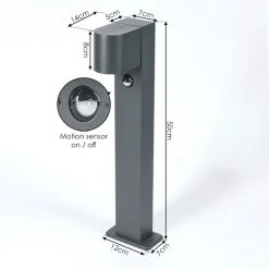 Hofstein Kingstown Wegeleuchte Anthrazit, 1-flammig, Bewegungsmelder -Außenleuchten Verkaufe kingstown wegeleuchte h3581674 3