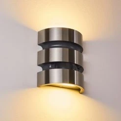 Hofstein Kolding Au&szlig;enwandleuchte LED Schwarz, Edelstahl, 1-flammig, Bewegungsmelder -Außenleuchten Verkaufe kolding aussenwandleuchte h3305966 11