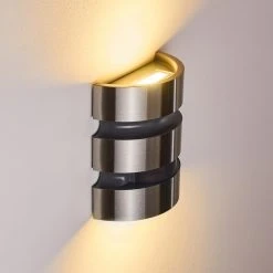 Hofstein Kolding Au&szlig;enwandleuchte LED Schwarz, Edelstahl, 1-flammig, Bewegungsmelder -Außenleuchten Verkaufe kolding aussenwandleuchte h3305966 7