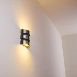 Hofstein Kolding Au&szlig;enwandleuchte LED Schwarz, Edelstahl, 1-flammig, Bewegungsmelder -Außenleuchten Verkaufe kolding aussenwandleuchte h3305966 9