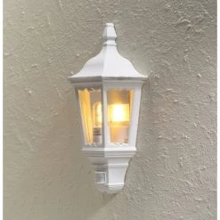 Konstsmide Leuchten Konstsmide Firenze Au&szlig;enwandleuchte Wei&szlig;, 1-flammig, Bewegungsmelder