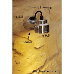 Konstsmide Leuchten Konstsmide Monza Au&szlig;enwandleuchte LED Aluminium, Edelstahl, 6-flammig, Bewegungsmelder