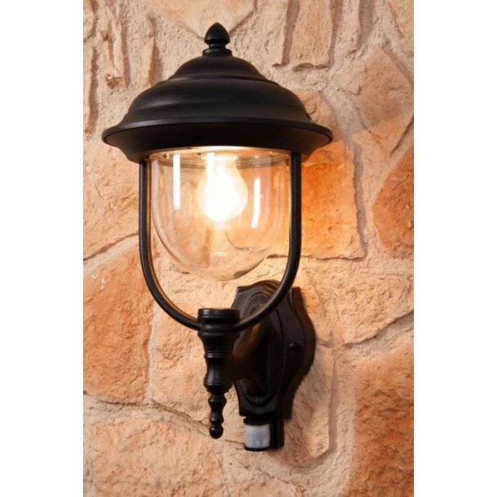 Konstsmide Leuchten Konstsmide PARMA Außenwandleuchte Schwarz, Transparent, Klar, 1-flammig, Bewegungsmelder 2 Konstsmide Leuchten Konstsmide PARMA Außenwandleuchte Schwarz, Transparent, Klar, 1-flammig, Bewegungsmelder – Bild 2