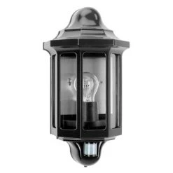 KS Verlichting Loreo Au&szlig;enwandleuchte Schwarz, 1-flammig, Bewegungsmelder