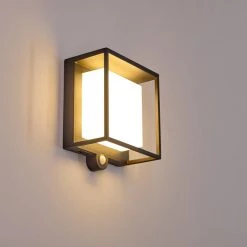 Hofstein Lansing Solar-Au&szlig;enwandleuchte LED Anthrazit, 1-flammig, Bewegungsmelder -Außenleuchten Verkaufe lansing solar aussenwandleuchte h3333181 12