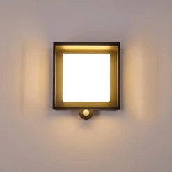 Hofstein Lansing Solar-Au&szlig;enwandleuchte LED Anthrazit, 1-flammig, Bewegungsmelder -Außenleuchten Verkaufe lansing solar aussenwandleuchte h3333181 15