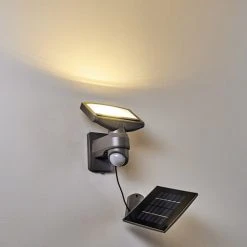 Hofstein Larvik Solar-Au&szlig;enwandleuchte LED Grau, 1-flammig, Bewegungsmelder -Außenleuchten Verkaufe larvik solar aussenwandleuchte h3303900 do1 12