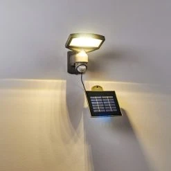 Hofstein Larvik Solar-Au&szlig;enwandleuchte LED Grau, 1-flammig, Bewegungsmelder -Außenleuchten Verkaufe larvik solar aussenwandleuchte h3303900 do1 15