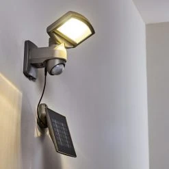 Hofstein Larvik Solar-Au&szlig;enwandleuchte LED Grau, 1-flammig, Bewegungsmelder -Außenleuchten Verkaufe larvik solar aussenwandleuchte h3303900 do1 2