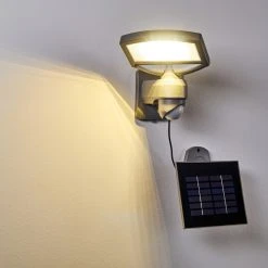Hofstein Larvik Solar-Au&szlig;enwandleuchte LED Grau, 1-flammig, Bewegungsmelder -Außenleuchten Verkaufe larvik solar aussenwandleuchte h3303900 do1 3