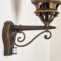 Hofstein Lentua Au&szlig;enwandleuchte Braun, Gold, 1-flammig, Bewegungsmelder -Außenleuchten Verkaufe lentua aussenwandleuchte h3012437 do2 10