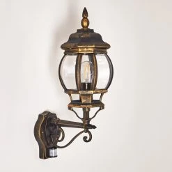 Hofstein Lentua Au&szlig;enwandleuchte Braun, Gold, 1-flammig, Bewegungsmelder -Außenleuchten Verkaufe lentua aussenwandleuchte h3012437 do2 22