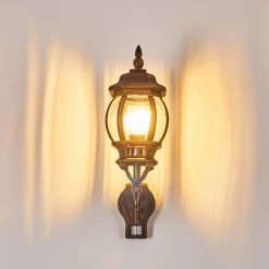 Hofstein Lentua Au&szlig;enwandleuchte Braun, Gold, 1-flammig, Bewegungsmelder -Außenleuchten Verkaufe lentua aussenwandleuchte h3012437 do2 6