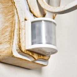 Hofstein Lentua Au&szlig;enwandleuchte Wei&szlig;, Gold, 1-flammig, Bewegungsmelder -Außenleuchten Verkaufe lentua aussenwandleuchte h3012444 do2 13