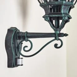 Hofstein Lentua Au&szlig;enwandleuchte Schwarz, Gr&uuml;n, 1-flammig, Bewegungsmelder -Außenleuchten Verkaufe lentua aussenwandleuchte h3012451 do2 10