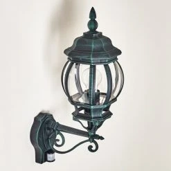 Hofstein Lentua Au&szlig;enwandleuchte Schwarz, Gr&uuml;n, 1-flammig, Bewegungsmelder -Außenleuchten Verkaufe lentua aussenwandleuchte h3012451 do2 13