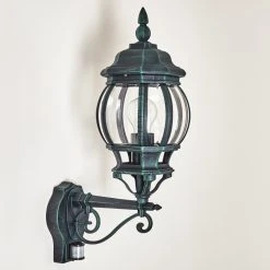 Hofstein Lentua Au&szlig;enwandleuchte Schwarz, Gr&uuml;n, 1-flammig, Bewegungsmelder -Außenleuchten Verkaufe lentua aussenwandleuchte h3012451 do2 15