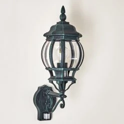 Hofstein Lentua Au&szlig;enwandleuchte Schwarz, Gr&uuml;n, 1-flammig, Bewegungsmelder -Außenleuchten Verkaufe lentua aussenwandleuchte h3012451 do2 18