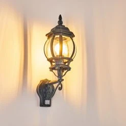 Hofstein Lentua Au&szlig;enwandleuchte Schwarz, Gr&uuml;n, 1-flammig, Bewegungsmelder -Außenleuchten Verkaufe lentua aussenwandleuchte h3012451 do2 21