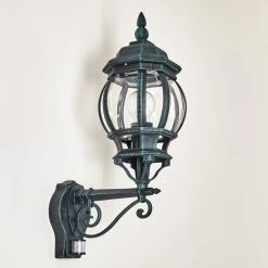 Hofstein Lentua Au&szlig;enwandleuchte Schwarz, Gr&uuml;n, 1-flammig, Bewegungsmelder -Außenleuchten Verkaufe lentua aussenwandleuchte h3012451 do2 22