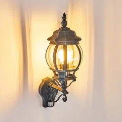 Hofstein Lentua Au&szlig;enwandleuchte Schwarz, Gr&uuml;n, 1-flammig, Bewegungsmelder -Außenleuchten Verkaufe lentua aussenwandleuchte h3012451 do2 3