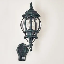 Hofstein Lentua Au&szlig;enwandleuchte Schwarz, Gr&uuml;n, 1-flammig, Bewegungsmelder -Außenleuchten Verkaufe lentua aussenwandleuchte h3012451 do2 4