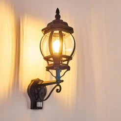 Hofstein Lentua Au&szlig;enwandleuchte Schwarz, 1-flammig, Bewegungsmelder -Außenleuchten Verkaufe lentua aussenwandleuchte h3012468 do2 13