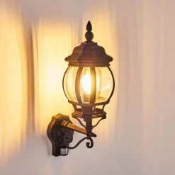 Hofstein Lentua Au&szlig;enwandleuchte Schwarz, 1-flammig, Bewegungsmelder -Außenleuchten Verkaufe lentua aussenwandleuchte h3012468 do2 3