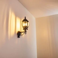 Hofstein Lentua Au&szlig;enwandleuchte Schwarz, 1-flammig, Bewegungsmelder -Außenleuchten Verkaufe lentua aussenwandleuchte h3012468 do2 9