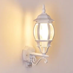 Hofstein Lentua Au&szlig;enwandleuchte Wei&szlig;, 1-flammig, Bewegungsmelder -Außenleuchten Verkaufe lentua aussenwandleuchte h3075593 do1 11