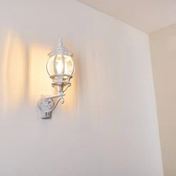 Hofstein Lentua Au&szlig;enwandleuchte Wei&szlig;, 1-flammig, Bewegungsmelder -Außenleuchten Verkaufe lentua aussenwandleuchte h3075609 do4 17