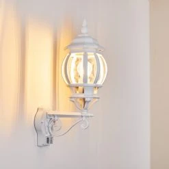 Hofstein Lentua Au&szlig;enwandleuchte Wei&szlig;, 1-flammig, Bewegungsmelder -Außenleuchten Verkaufe lentua aussenwandleuchte h3075609 do4 18