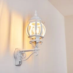 Hofstein Lentua Au&szlig;enwandleuchte Wei&szlig;, 1-flammig, Bewegungsmelder -Außenleuchten Verkaufe lentua aussenwandleuchte h3075609 do4 2