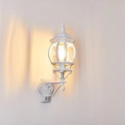 Hofstein Lentua Au&szlig;enwandleuchte Wei&szlig;, 1-flammig, Bewegungsmelder -Außenleuchten Verkaufe lentua aussenwandleuchte h3075609 do4 20