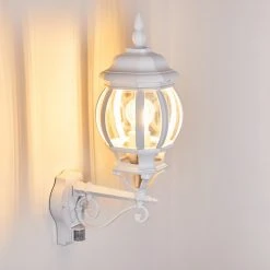 Hofstein Lentua Au&szlig;enwandleuchte Wei&szlig;, 1-flammig, Bewegungsmelder -Außenleuchten Verkaufe lentua aussenwandleuchte h3075609 do4 7