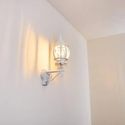 Hofstein Lentua Au&szlig;enwandleuchte Wei&szlig;, 1-flammig, Bewegungsmelder -Außenleuchten Verkaufe lentua aussenwandleuchte h3075609 do4 9